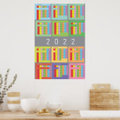 2022 kalender in kleur poster (Keuken)