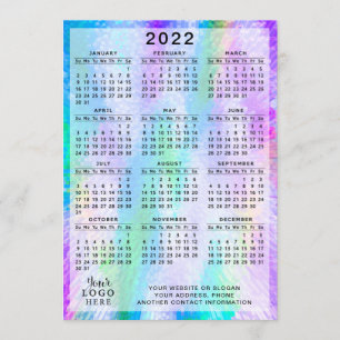 2022 Kalender kleurrijke Iridescent Holographic Programma