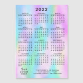 2022 Kalender Magnet Faux Holographic Girly (Voorkant)