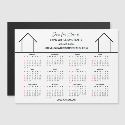 2022 Kalender Real Estate Company Custom Magnet (Voorkant / Achterkant)