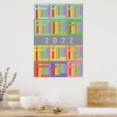 2022 kalender volledig kleuren poster (Keuken)