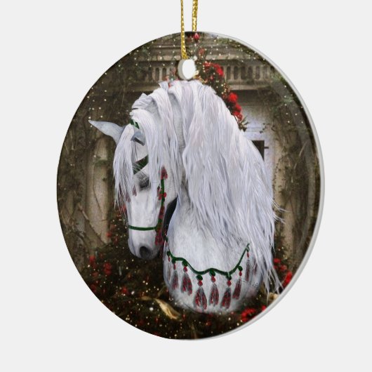 2022 Kerstmis2 Tweezijdig versierd Keramisch Ornament (Links)