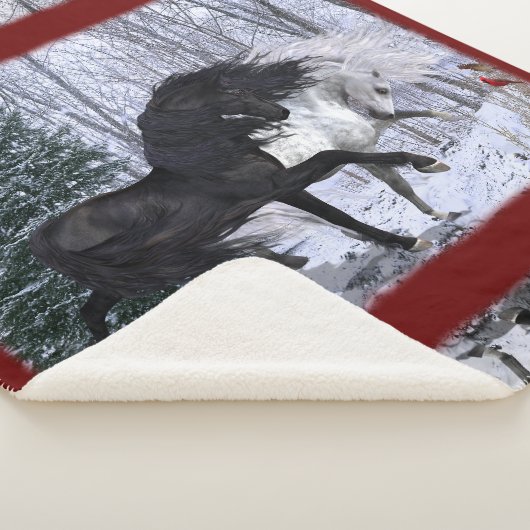 2022 Kerstpaarden - achtergrondkleur wijzigen Sherpa Deken (3/4)