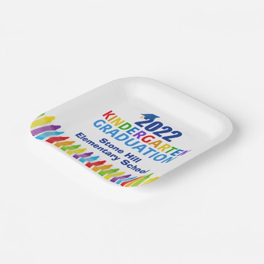2022 Kindergarten Afstuderen Douane School Party Papieren Bordje (Gebogen)