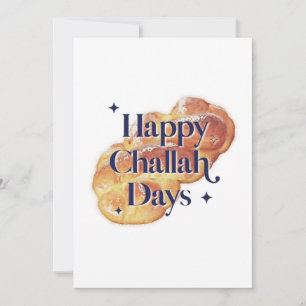 2022 Leuke Gelukkige Challah Dagen Hanukkah Aquare Feestdagenkaart