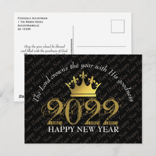 2022 LORD KROWNS JAAR Christelijk Gelukkig nieuwja Briefkaart