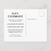 2022 maakte hij het moderne Afstuderen voor kallig Uitnodiging Briefkaart (Achterkant)