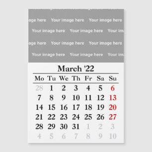 2022 Maart kalender Magnetische kaart