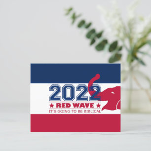 2022 Midterm Elections Red Wave Red Elephant USA Briefkaart