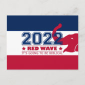 2022 Midterm Elections Red Wave Red Elephant USA Briefkaart (Voorkant)