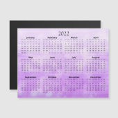2022 Mini Kalender Magnetische Ombre Paars Magnetische Uitnodiging (Voorkant / Achterkant)