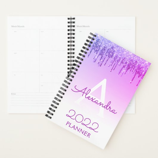 2022 Monogramme à étincelles de Parties scintillan (Devant avec enveloppe)