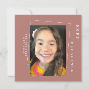 2022 Nieuwe jaren Eenvoudige 'Earthy Tone'-foto Kaart