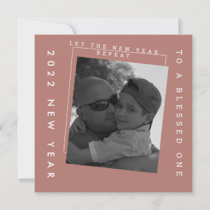 2022 Nieuwe jaren met een aardelige Tone-fotokaart Kaart