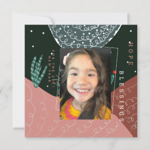 2022 Nieuwjaarskaart met de Hand Getekende Botanis Kaart