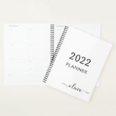 2022 Noir Blanc Script Monogramme Nom Moderne (Devant avec enveloppe)