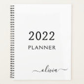 2022 Noir Blanc Script Monogramme Nom Moderne (Devant)