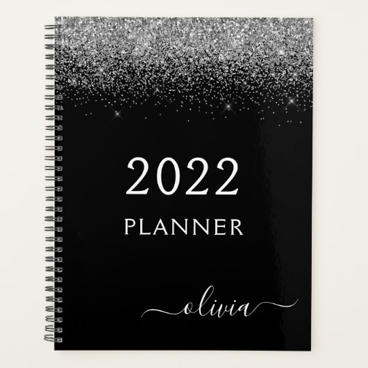 2022 Noir Paillettes Argentées Monogramme Luxe Mod (Devant)