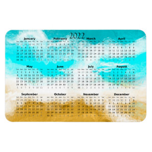 2022 Ocean Beach Calendar Mini Magnet Magneet