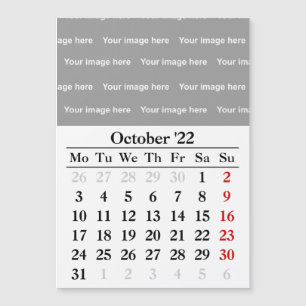 2022 oktober kalender Magnetische kaart