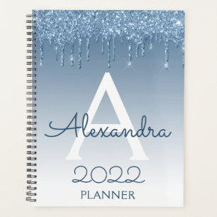 2022 Paillettes Bleues Gouttes Monogramme