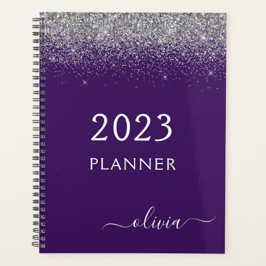 2022 Parties scintillant violet argenté Monogramme (Devant)