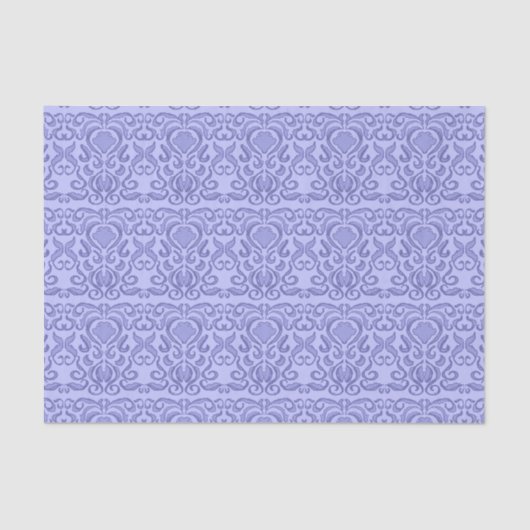 2022 Periwinkle Blue Damask Old World Tissuepapier (Voorkant)
