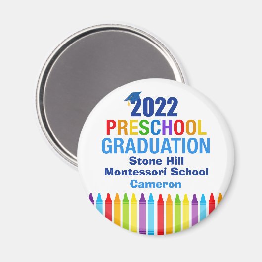 2022 Preschool Afstuderen Cute Crayon Custom PreK Magneet (Voorkant / Achterkant)