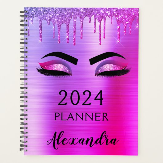 2022 Purple Glitter Sparkle Eyelashes Glam (Devant)