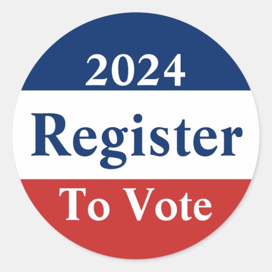 2022 Register to Vote Ronde Sticker (Voorkant)
