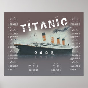 2022 RMS Titanic scheepskalenderposter Poster