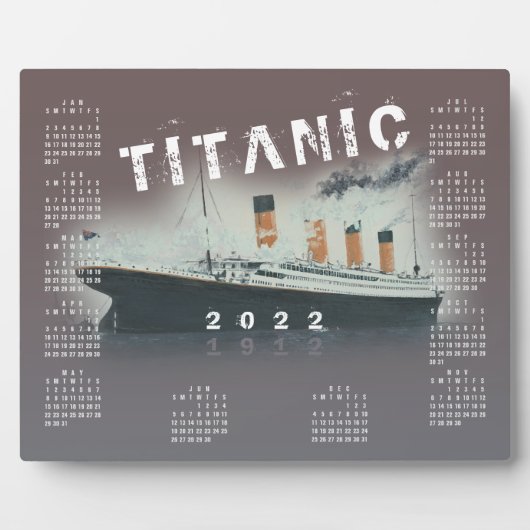 2022 RMS Titanic Ship Calendar Plaque Fotoplaat (Voorkant)