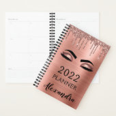 2022 Roos Gold Blush Pink Glitter Eyelashes Planner (Display)