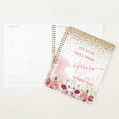 2022 Roos Gold - Blush Pink Glitter Monogram Planner (Display)