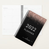 2022 Roos Gold Blush Pink zwart Glitter Monogram Planner (Display)