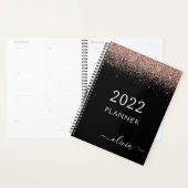 2022 Rose Gold Blush Parties scintillant noire Mon (Devant avec enveloppe)