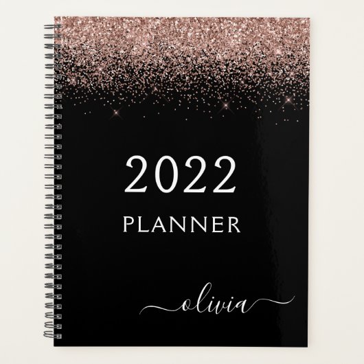 2022 Rose Gold Blush Parties scintillant noire Mon (Devant)
