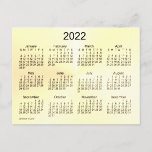 2022 Sepia Glans Mini Kalender van Janz Briefkaart