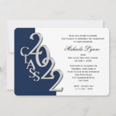 2022 Silver en Blue Afstuderen met foto Kaart (Achterkant)