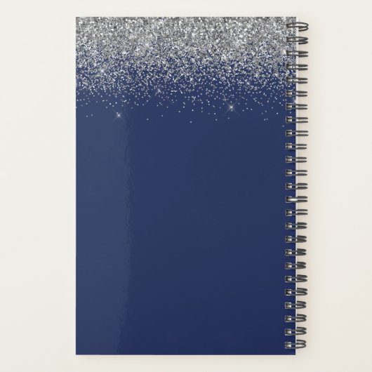 2022 Silver Navy Parties scintillant Bleue Monogra (Dos)