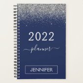 2022 Silver Navy Parties scintillant Bleue Monogra (Devant)