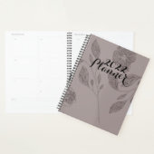 2022 Taupe Floral Planner (Devant avec enveloppe)