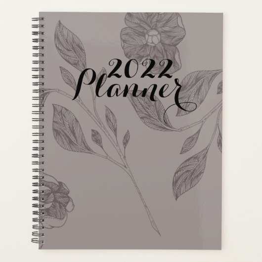 2022 Taupe Floral Planner (Devant)