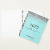 2022 Turquoise Glitter Monogram Girly (Devant avec enveloppe)