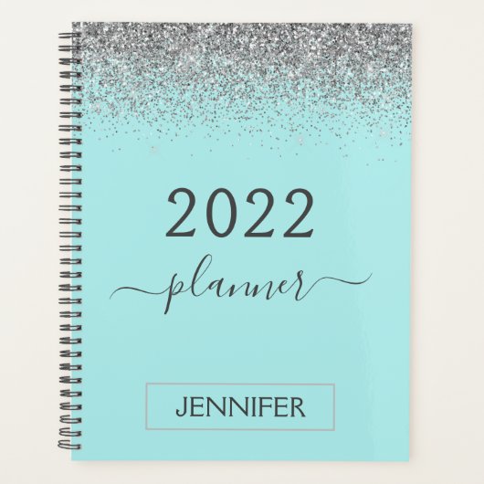 2022 Turquoise Glitter Monogram Girly (Devant)