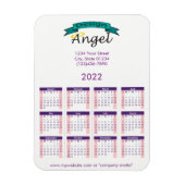 2022 Uw Paarse kalender met het merk Uw Logo Magneet (Verticaal)