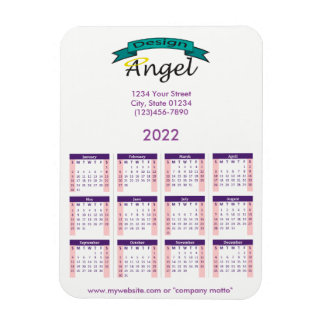2022 Uw Paarse kalender met het merk Uw Logo Magneet