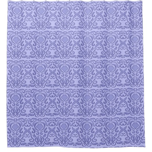 2022 Ver Peri Periwinkle Damask Old World Douchegordijn (Voorkant)