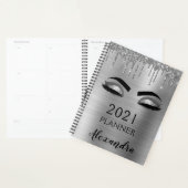 2022 Zilveren Glitter Glanzende Wimpers Glam Planner (Display)