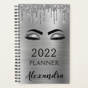 2022 Zilveren Glitter Wimperharen Glam Planner